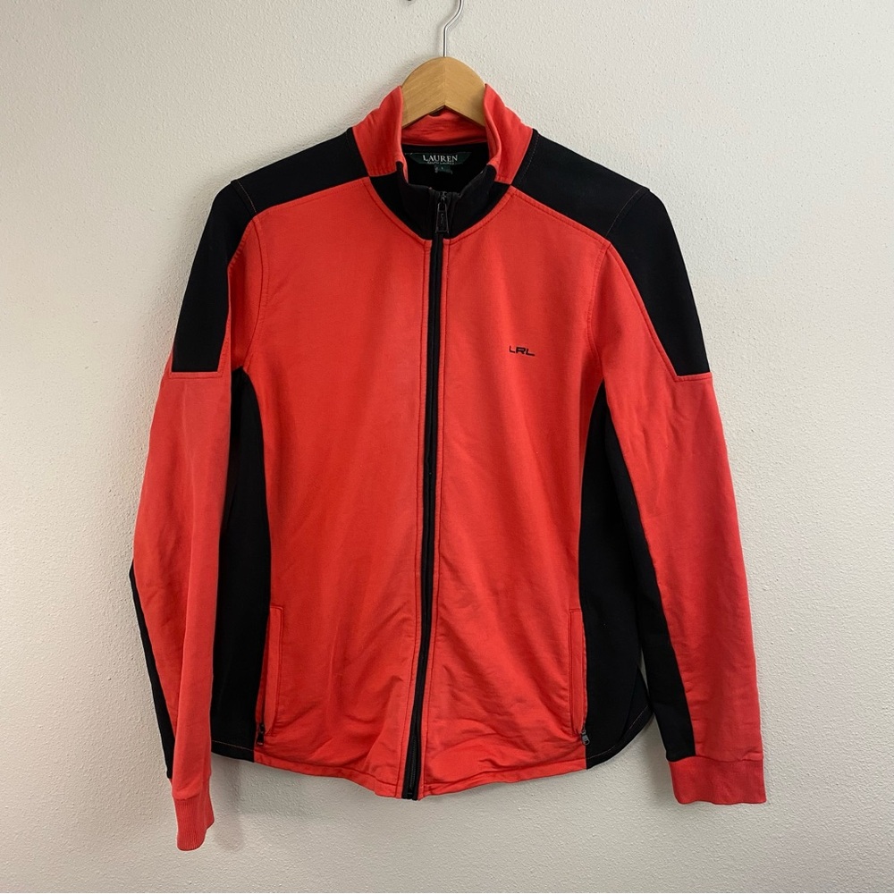 Lauren Ralph Lauren Pink and Black Full Zip Jacket Women’s Large